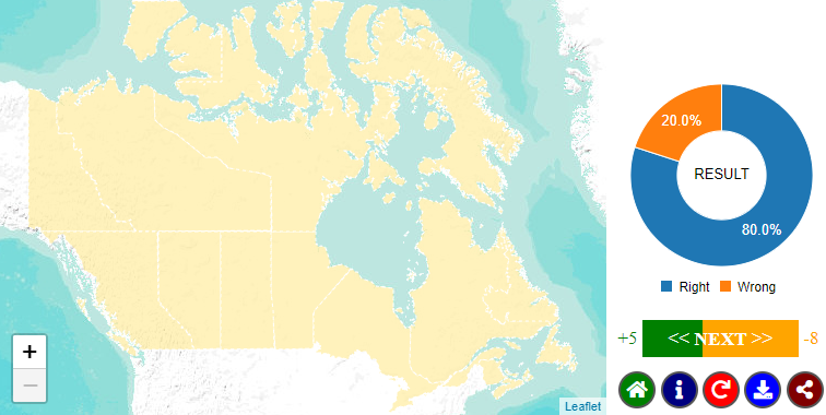 Canadian Provinces Map Quiz Game