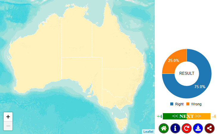 Australian States Map Quiz Game